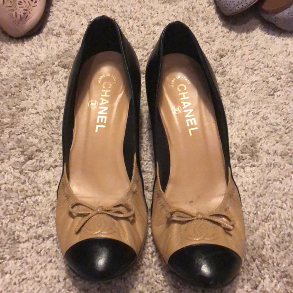CHANEL Shoes - Authentic Chanel toe capped small heels